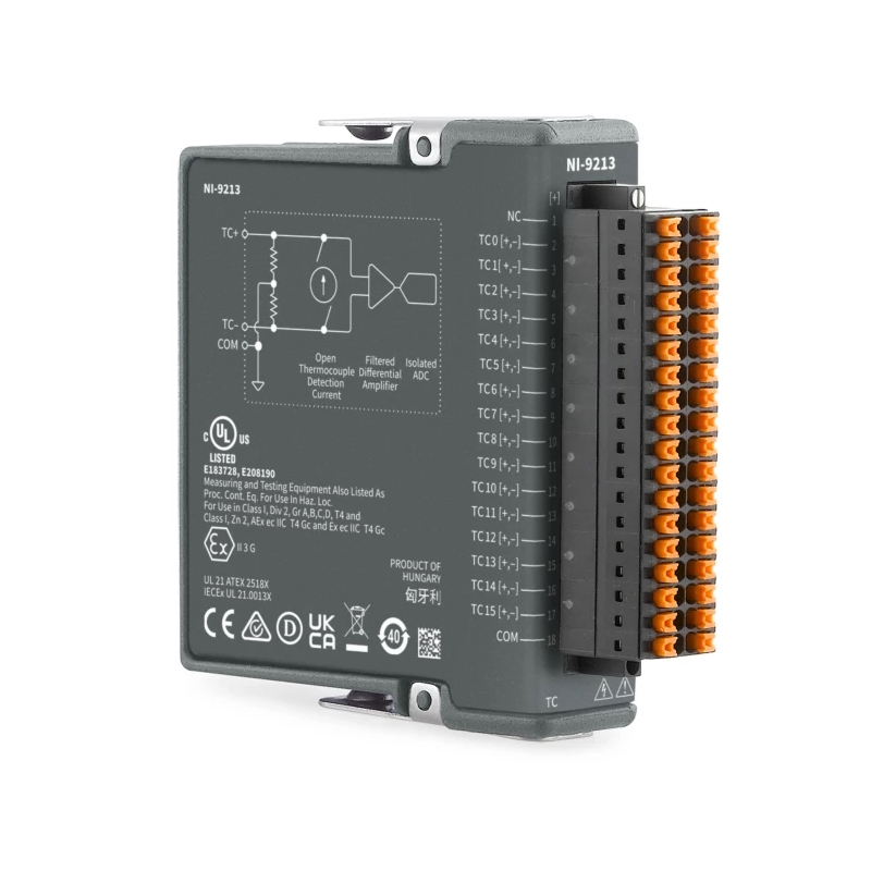 NI 9213 Spring, 16-ch TC, 24-bit, 75 S s AI module